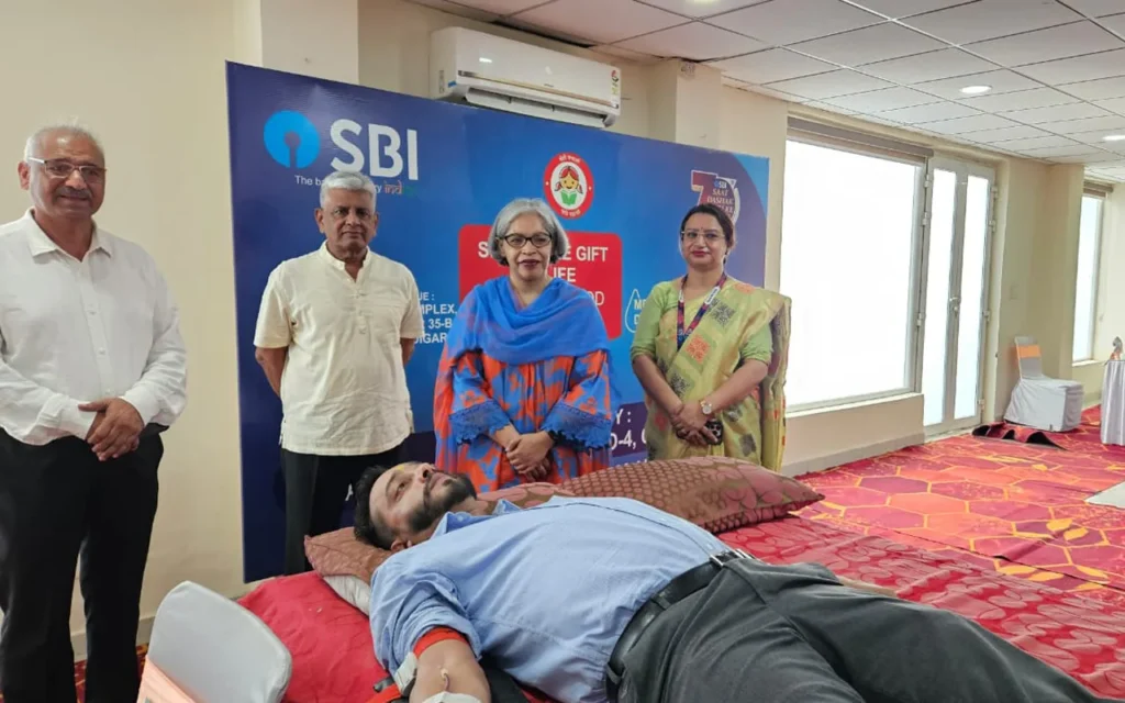 SBI Organises Blood Donation Camp in Chandigarh, 74 Units Collected