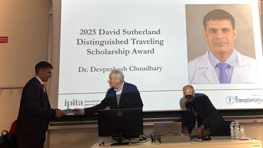 PGIMER Surgeon Dr. Devprakash Choudhary Wins Global David Sutherland Award for Excellence in Pancreas Transplantation